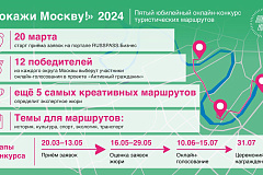 Открылся прием заявок на онлайн-конкурс туристических маршрутов «Покажи Москву!»